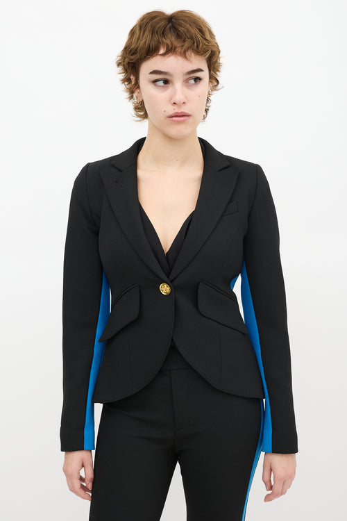 Smythe Black & Blue Striped Blazer