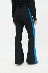 Smythe Black & Blue Striped Flared Pant