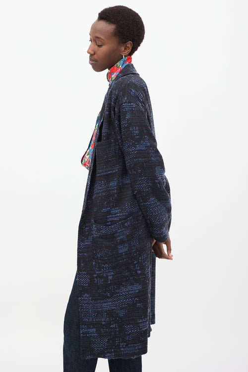 Black & Blue Woven Coat