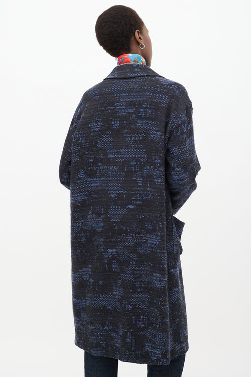 Black & Blue Woven Coat