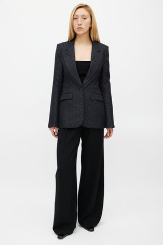 Smythe Floral Jacquard Peaked Lapel Blazer
