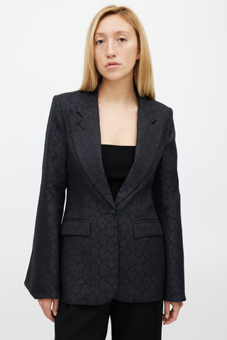 Smythe Floral Jacquard Peaked Lapel Blazer