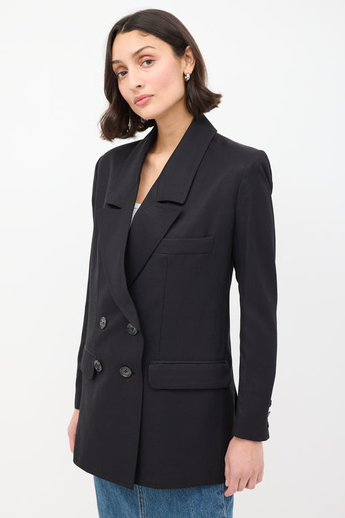 Smythe Black Wool Oversized Double Breasted Blazer