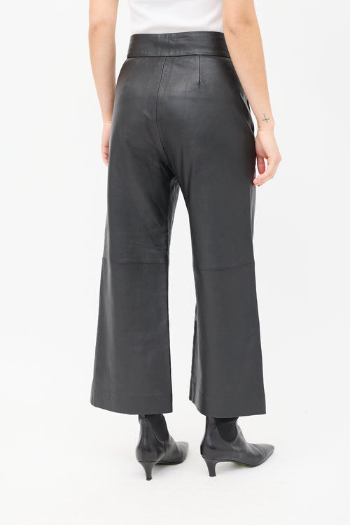 Smythe Black Leather Culotte Trouser