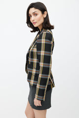 Smythe Check One Button Blazer