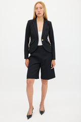 Smythe One Button Racing Stripe Blazer