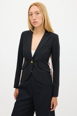Smythe One Button Racing Stripe Blazer