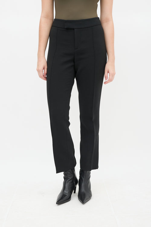 Smythe Black Tapered Pintucked Stovepipe Pant