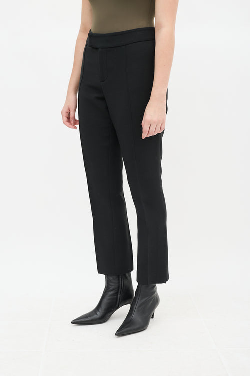 Smythe Black Tapered Pintucked Stovepipe Pant