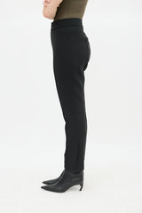 Smythe Black Tapered Pintucked Stovepipe Pant