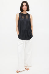 Smythe Black Satin & Lace Blouse