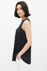 Smythe Black Satin & Lace Blouse