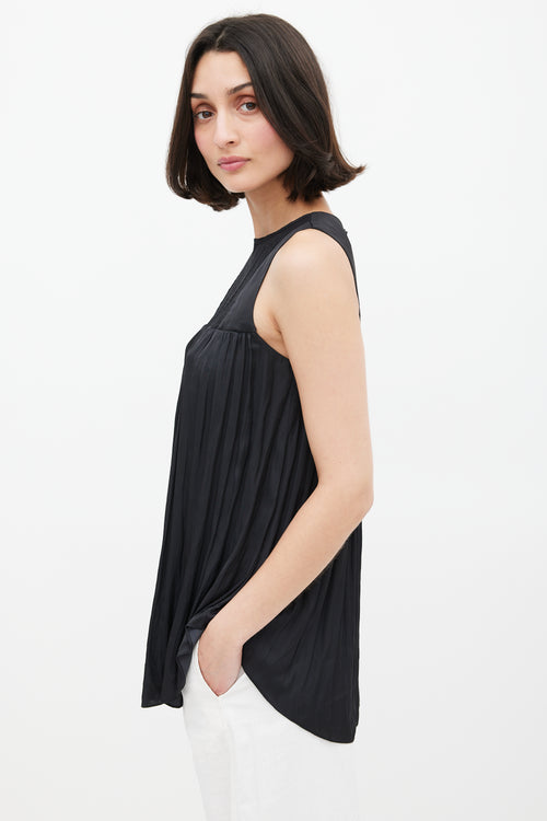 Smythe Black Satin & Lace Blouse