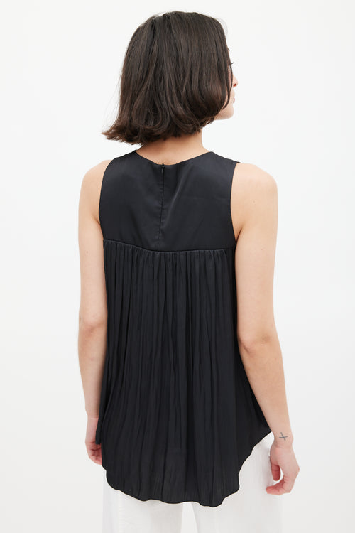 Smythe Black Satin & Lace Blouse
