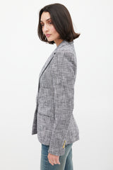 Smythe Crosshatch Box Pleat Blazer