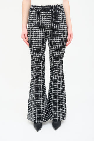 Smythe Black & White Grid Bootcut Trouser