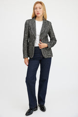 Smythe Herringbone Portrait Neck Blazer