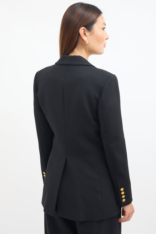 Smythe Black Wool Peak Lapel Birkin Blazer