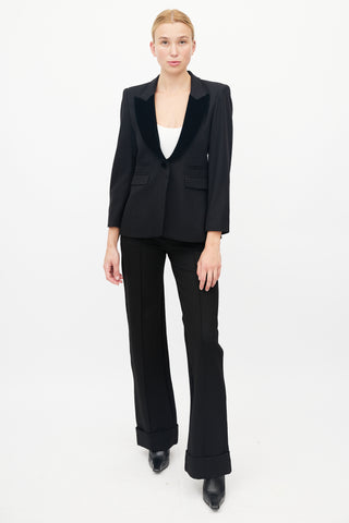 Smythe Wool & Velvet Peaked Lapel Blazer