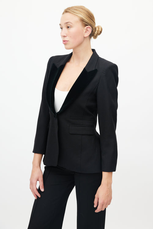 Smythe Wool & Velvet Peaked Lapel Blazer