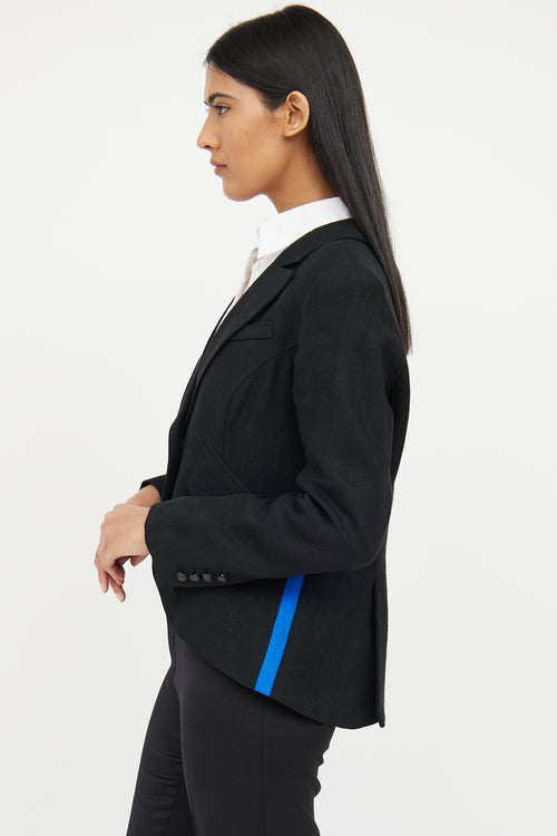 Smythe Black & Blue Long Sleeve Blazer