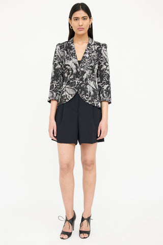 Smythe Printed One Button Blazer
