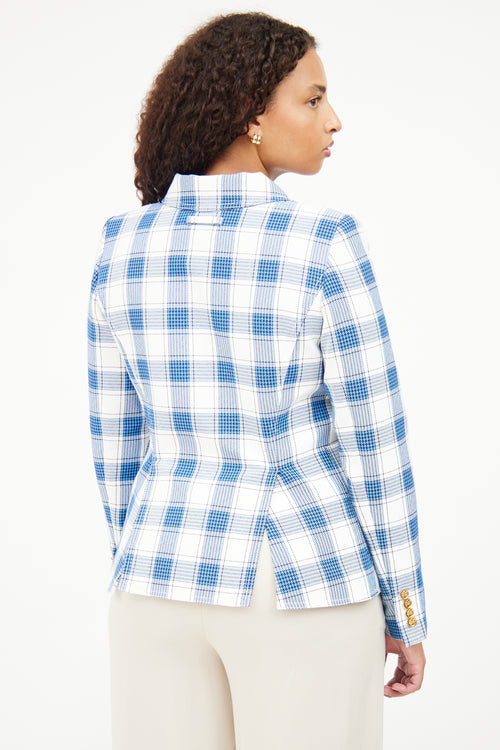 Smythe Blue & White Long Sleeve Blazer