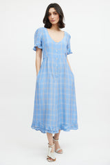 Smythe Blue & Beige Plaid Dress