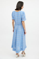 Smythe Blue & Beige Plaid Dress