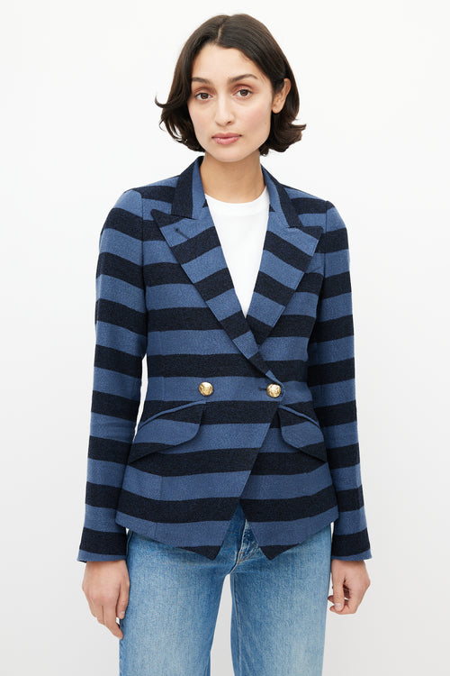 Smythe Blue & Navy Striped Blazer