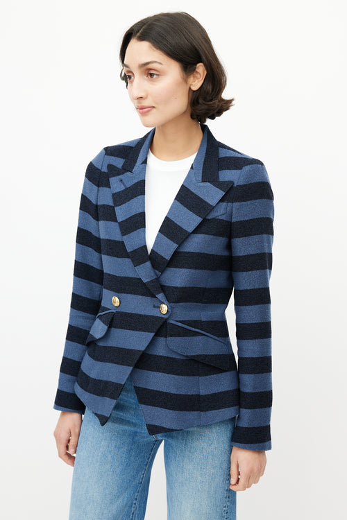 Smythe Blue & Navy Striped Blazer