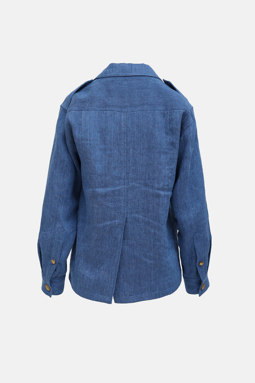 Smythe Linen Military Blazer