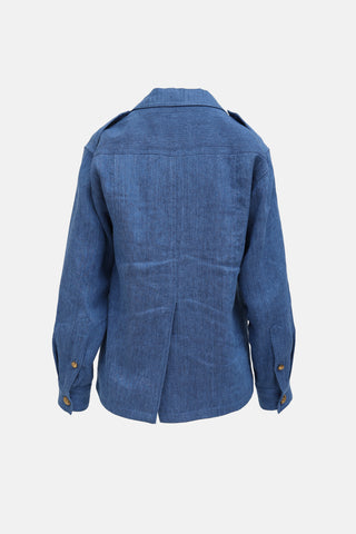 Smythe Linen Military Blazer