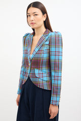 Smythe Tartan Pouf Sleeve Blazer