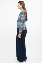 Smythe Tartan Pouf Sleeve Blazer