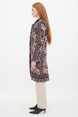 Smythe Navy & Orange Wool Paisley Coat