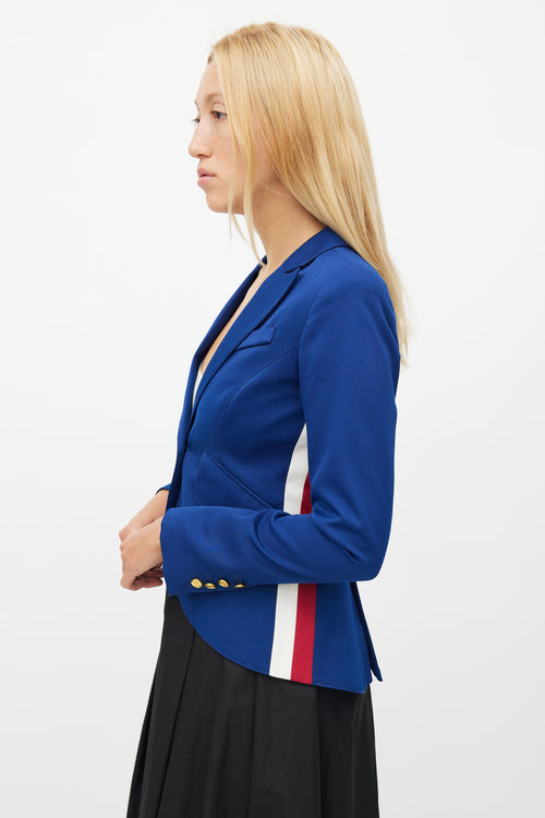 Smythe Blue & Multicolour Stripe Blazer