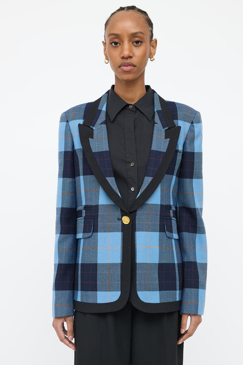 Smythe Check Peaked Lapel Blazer