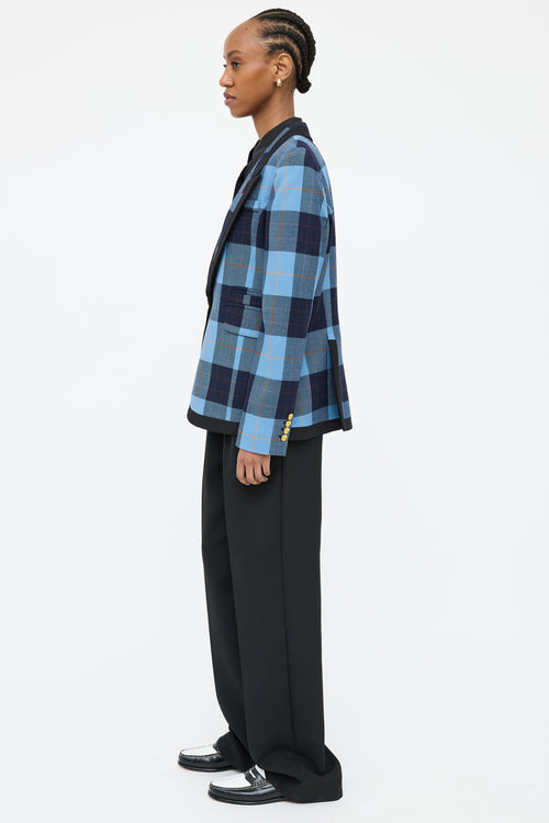 Smythe Check Peaked Lapel Blazer