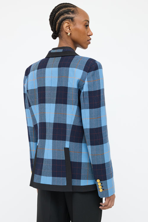 Smythe Check Peaked Lapel Blazer