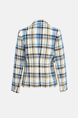 Smythe Linen Plaid Knit Blazer