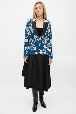 Smythe Floral Blocked Lapel Blazer