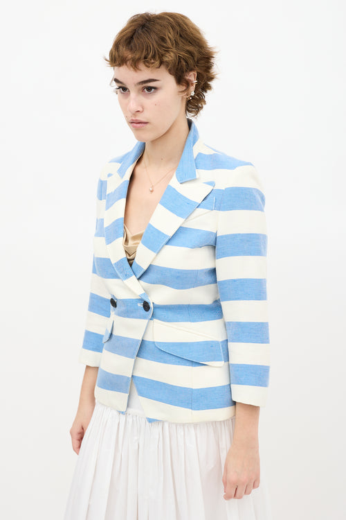 Smythe Blue & White Striped Blazer