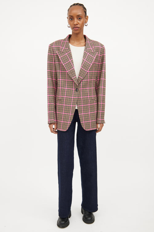 Smythe Brown & Pink Glencheck 90s Blazer