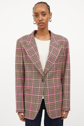 Smythe Brown & Pink Glencheck 90s Blazer