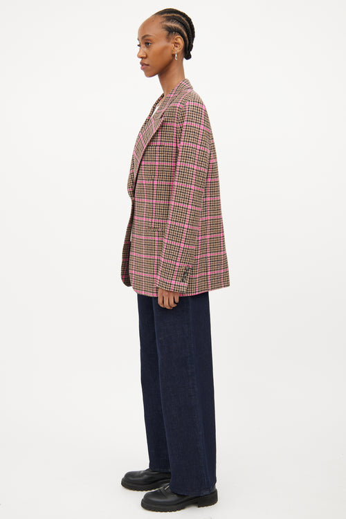 Smythe Brown & Pink Glencheck 90s Blazer