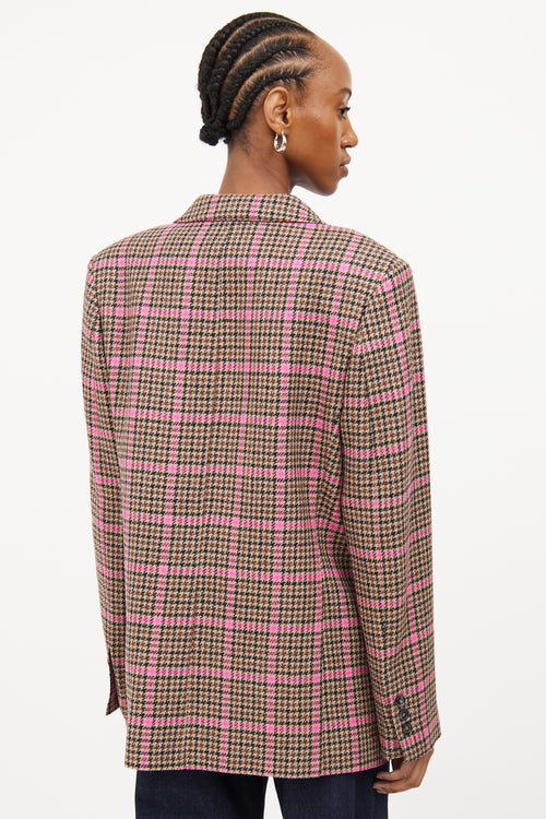 Smythe Brown & Pink Glencheck 90s Blazer