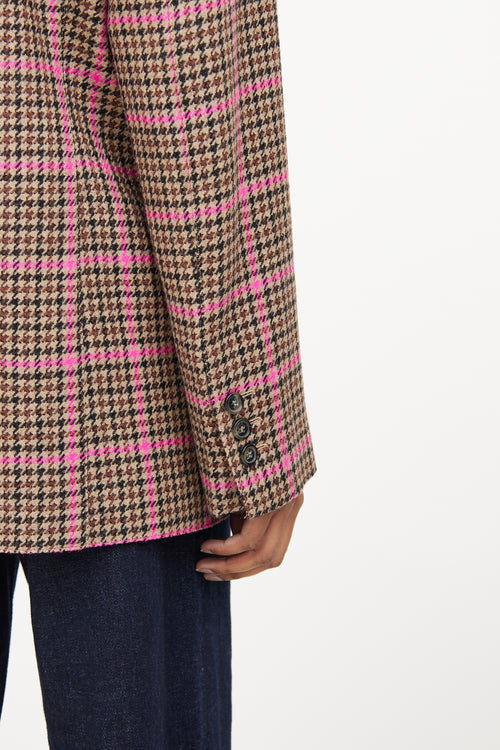 Smythe Brown & Pink Glencheck 90s Blazer