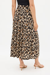 Smythe Brown & Black Silk Printed Midi Skirt