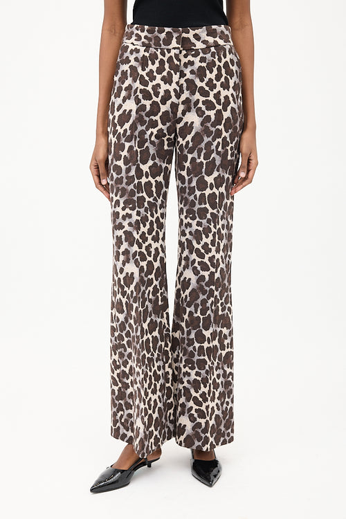 Smythe Brown & Multi Jacquard Wide Leg Trouser